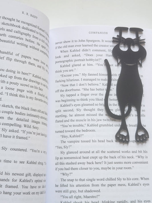 Cat Bookmark - Acrylic, Black, Blank